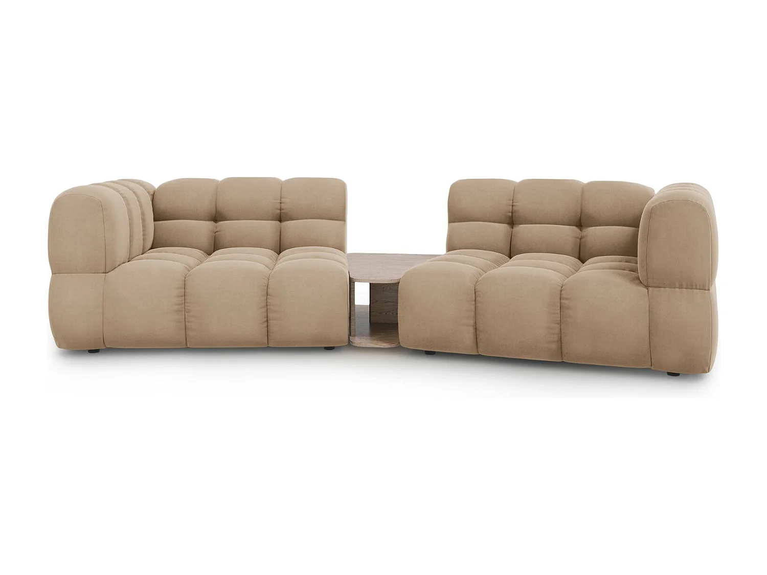 Cosmopolitan Design - Sofa modułowa, "Sky" 2 miejsca welur, piasek - 280x148x75cm 3746014 - obrazek 1