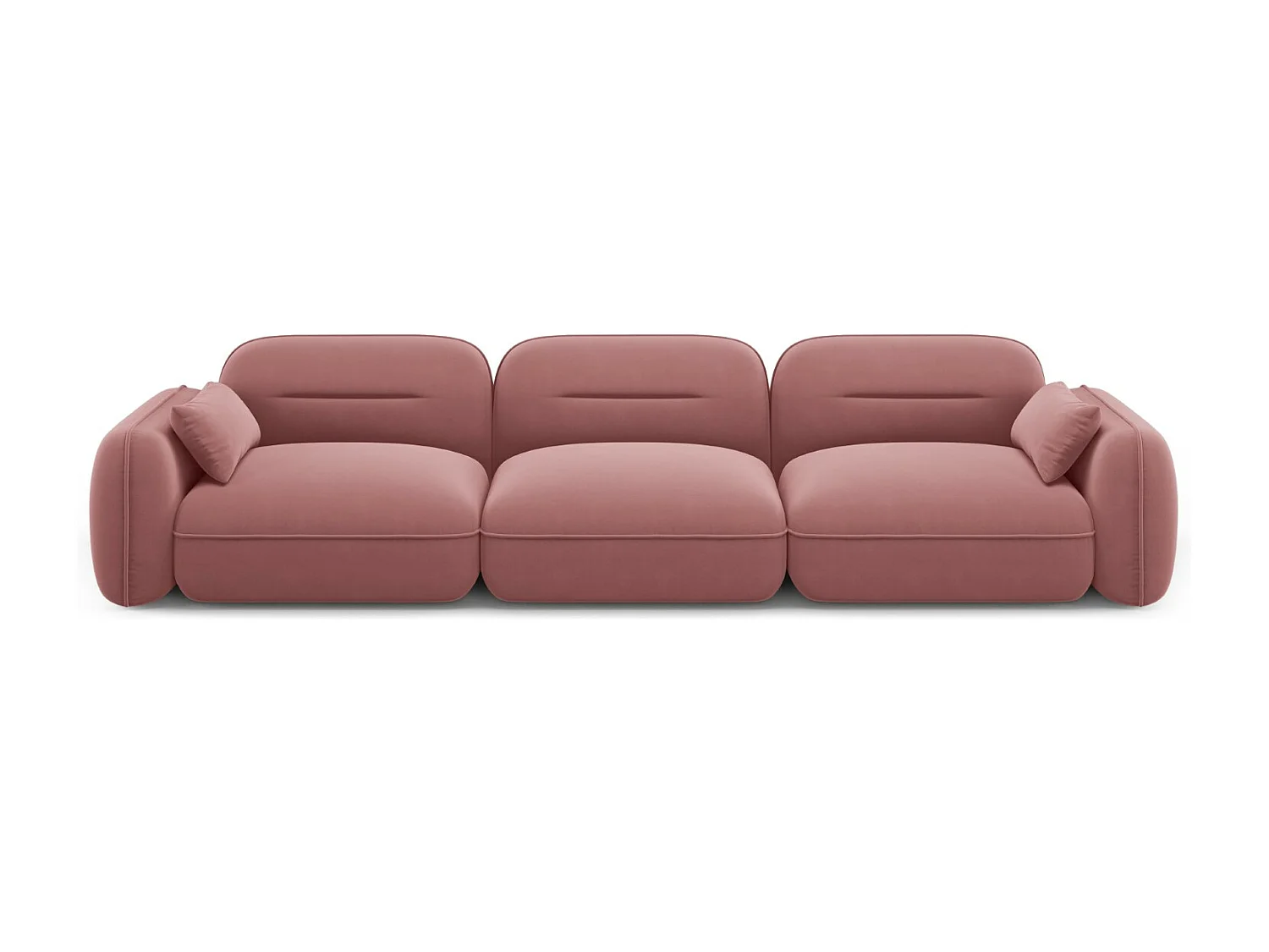 Cosmopolitan Design - Sofa modułowa, "Sydney" 4 miejsca welur, łosoś - 320x90x70cm 3746021 - obrazek 1