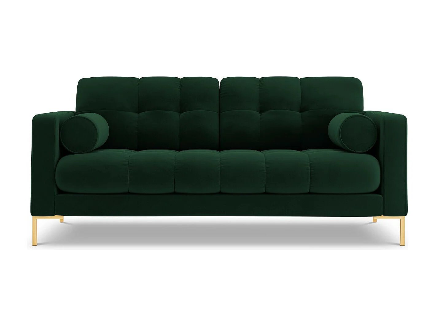Cosmopolitan Design - Sofa, "Bali" 2 miejsca welur, zielony butelkowy - 152x92x75cm 3746017 - obrazek 1