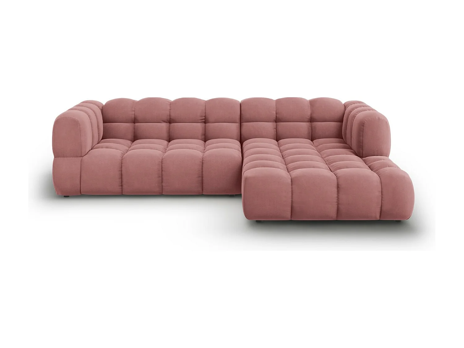 Cosmopolitan Design - Narożnik prawy panoramiczny, "Sky" 4 miejsca welur, łosoś - 272x162x75cm 3746039 - obrazek 1