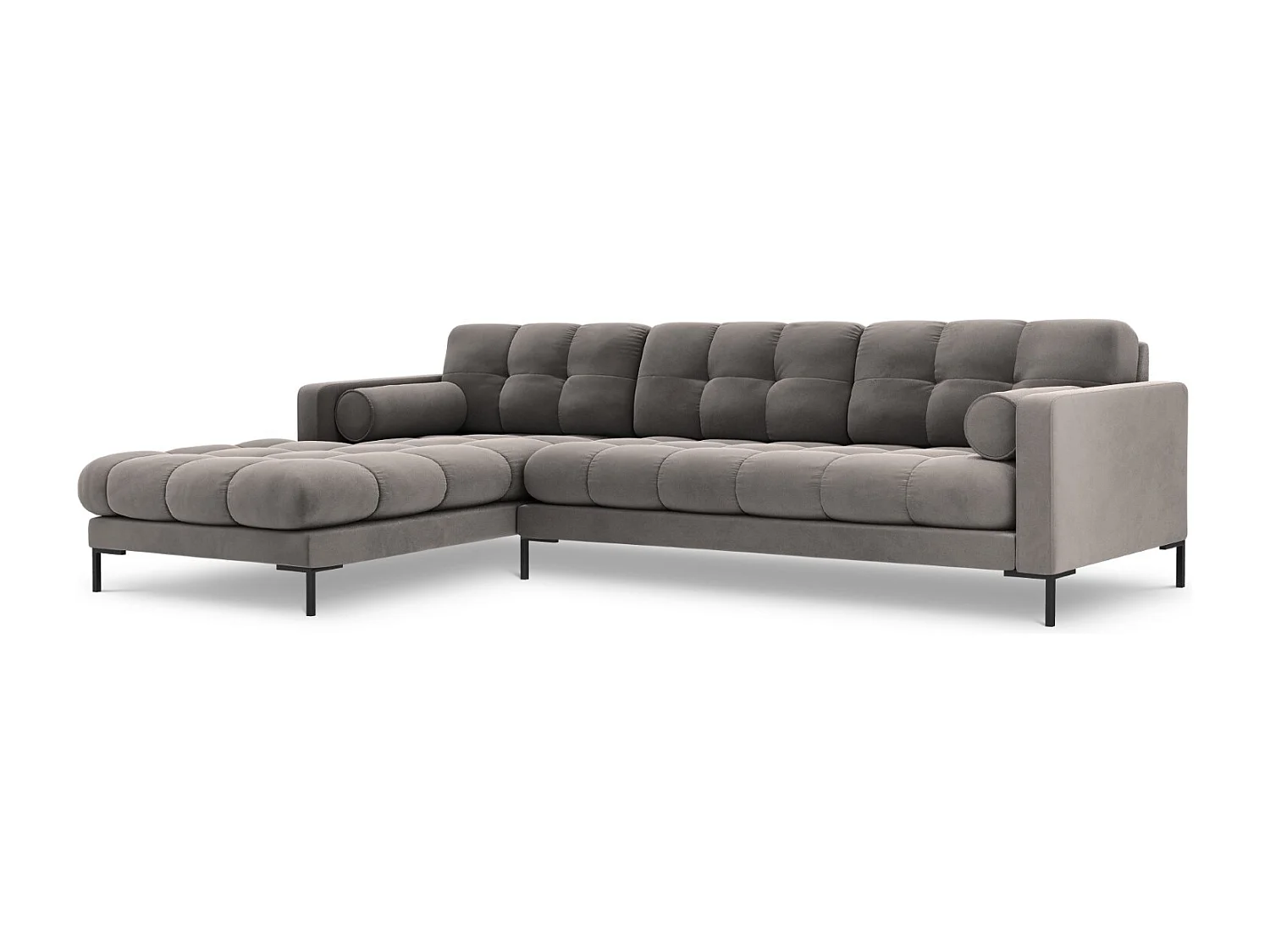Cosmopolitan Design - Narożnik lewy, "Bali" 5 miejsc welur, szary jasny - 293x185x75cm 3746036 - obrazek 1