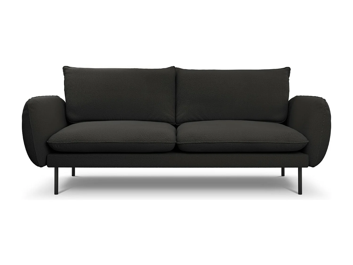 Cosmopolitan Design - Sofa, "Vienna" 3 miejsca boucle, czarny - 200x92x95cm 3746041 - obrazek 1