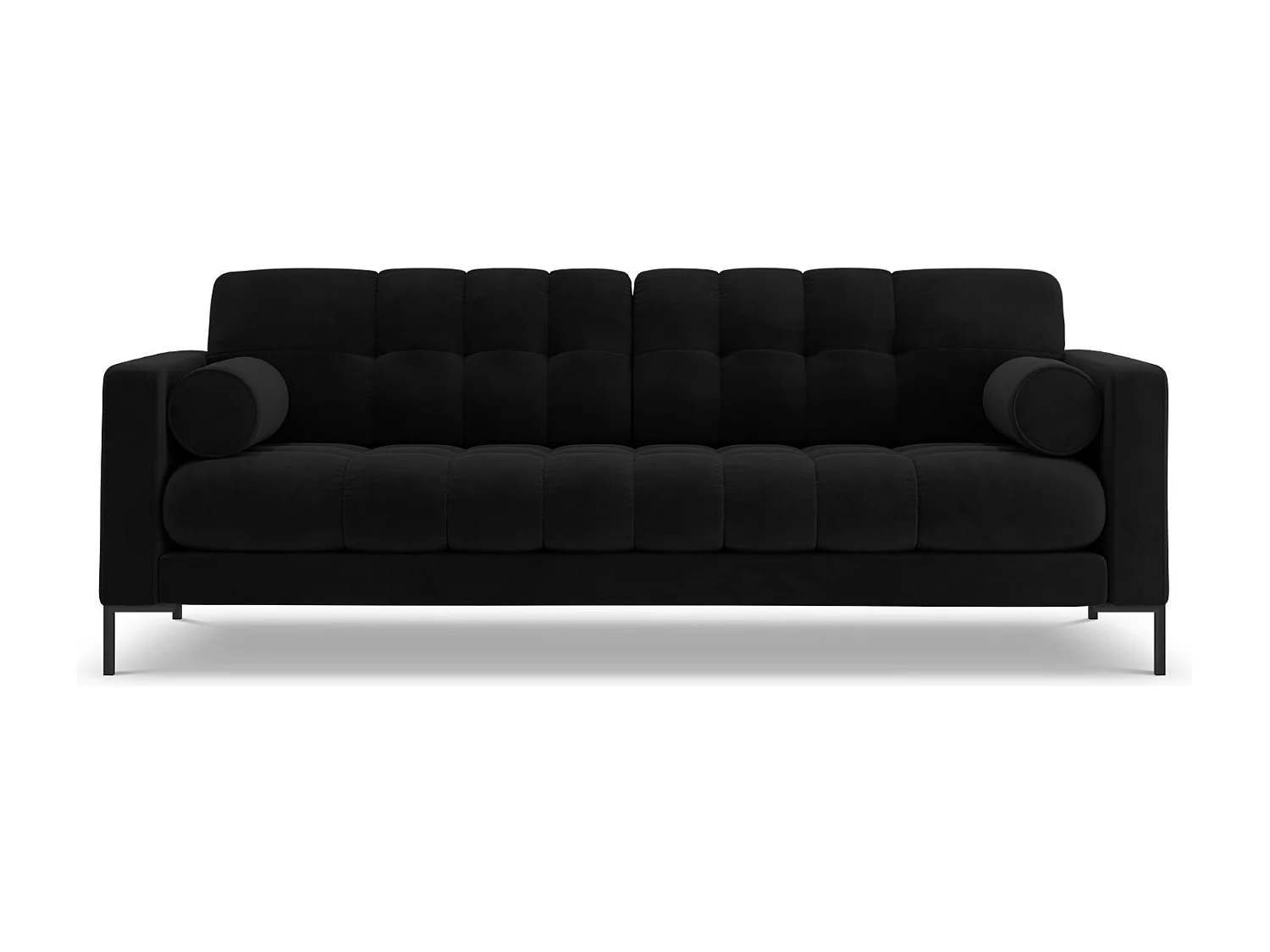 Cosmopolitan Design - Sofa, "Bali" 3 miejsca welur, czarny - 177x92x75cm 3746079 - obrazek 1