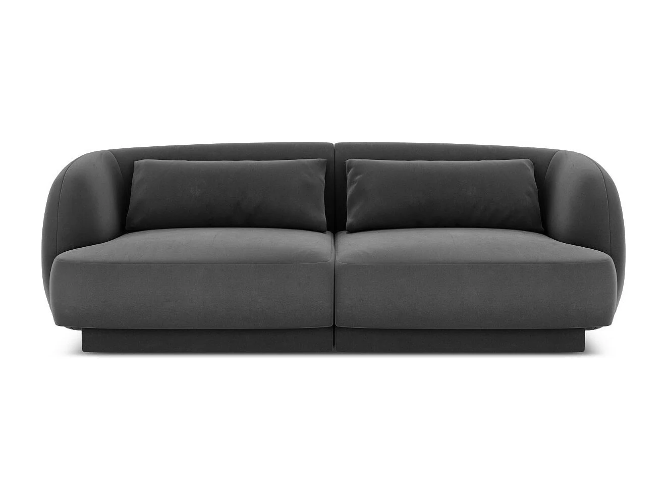 Cosmopolitan Design - Sofa, "Tulum" 2 miejsca welur, szary - 180x90x70cm 3746091 - obrazek 1
