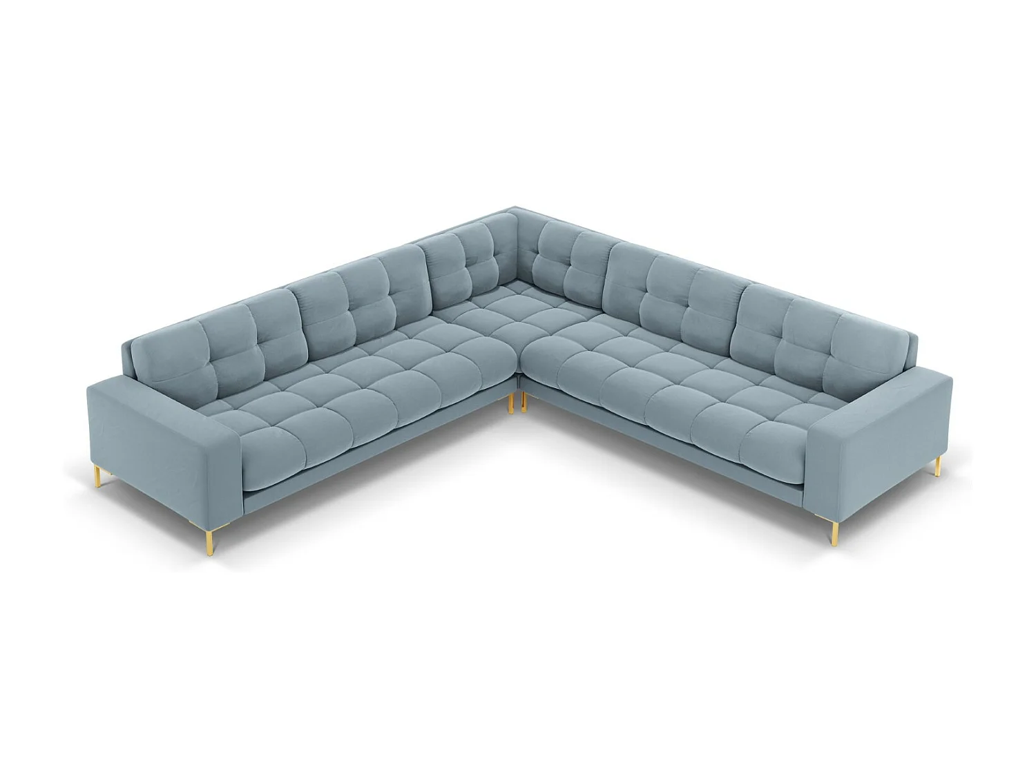 Cosmopolitan Design - Narożnik symetryczny, "Bali" 6 miejsc welur, niebieski jasny - 256x256x75cm 3746102 - obrazek 1
