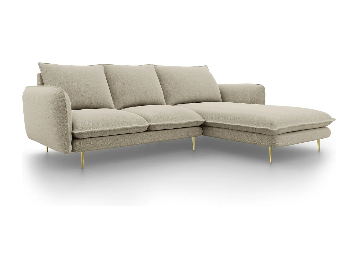 Cosmopolitan Design – Narożnik prawy, „Vienna” 5 miejsc tkanina strukturalna, beż – 255x170x95cm 3746111