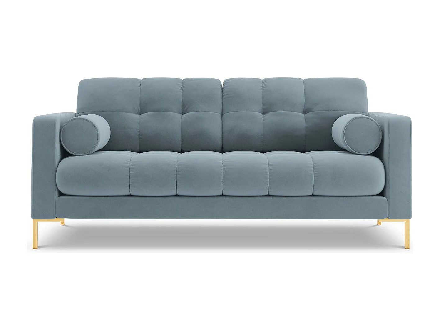 Cosmopolitan Design - Sofa, "Bali" 2 miejsca welur, niebieski jasny - 152x92x75cm 3746116 - obrazek 1