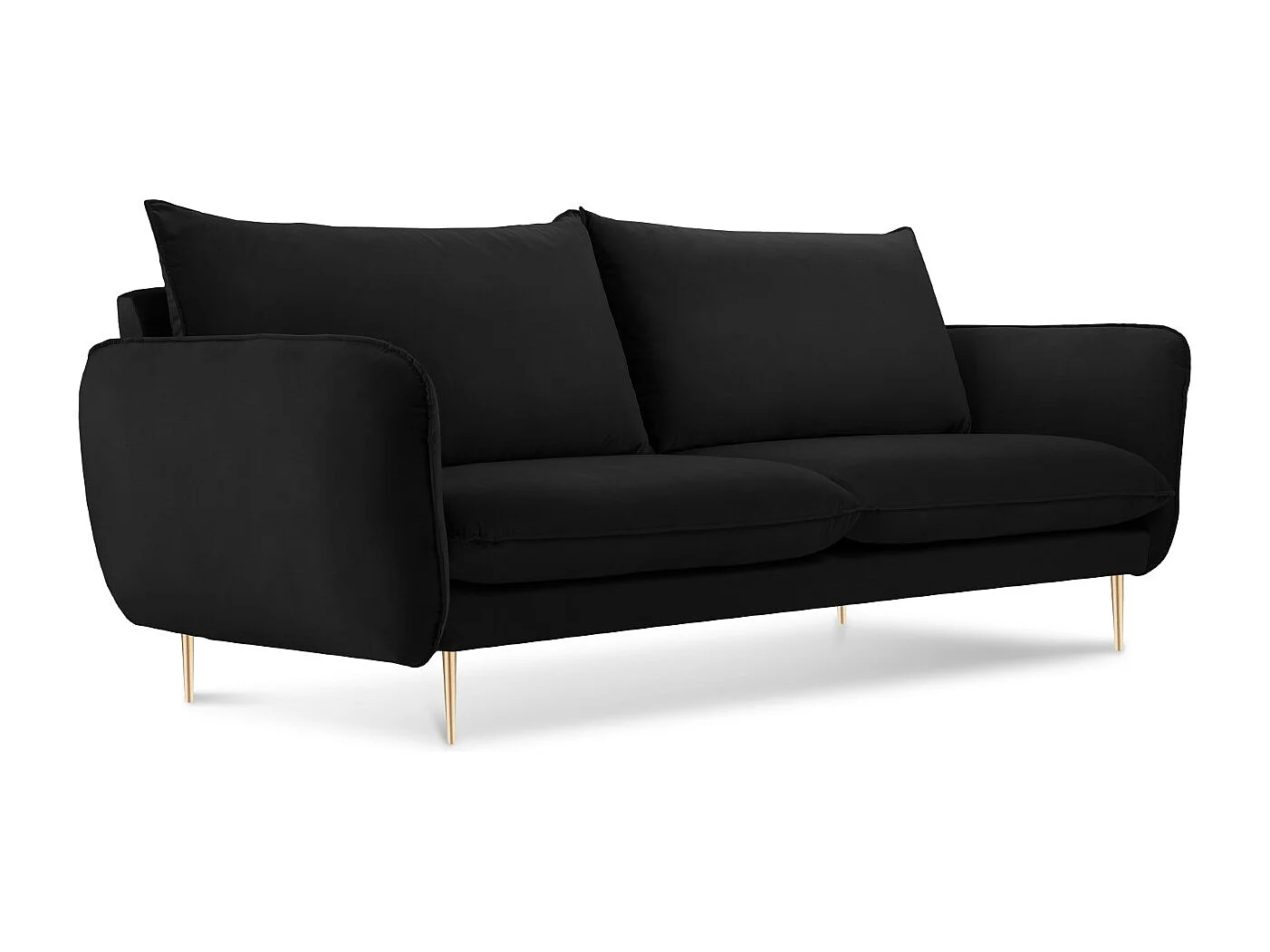 Cosmopolitan Design - Sofa, "Vienna" 2 miejsca welur, czarny - 160x92x95cm 3746126 - obrazek 1
