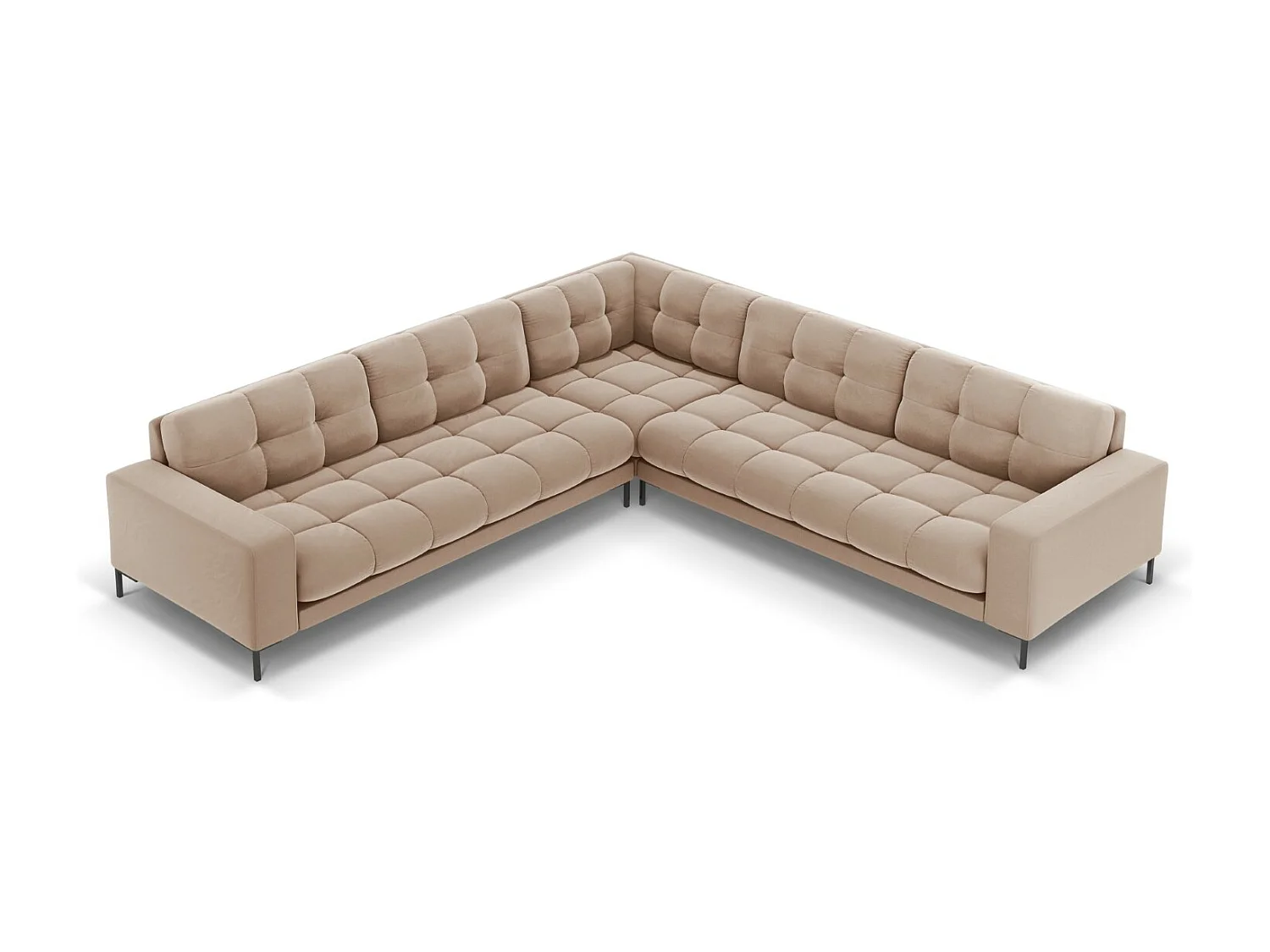 Cosmopolitan Design - Narożnik symetryczny, "Bali" 6 miejsc welur, beż - 256x256x75cm 3746127 - obrazek 1