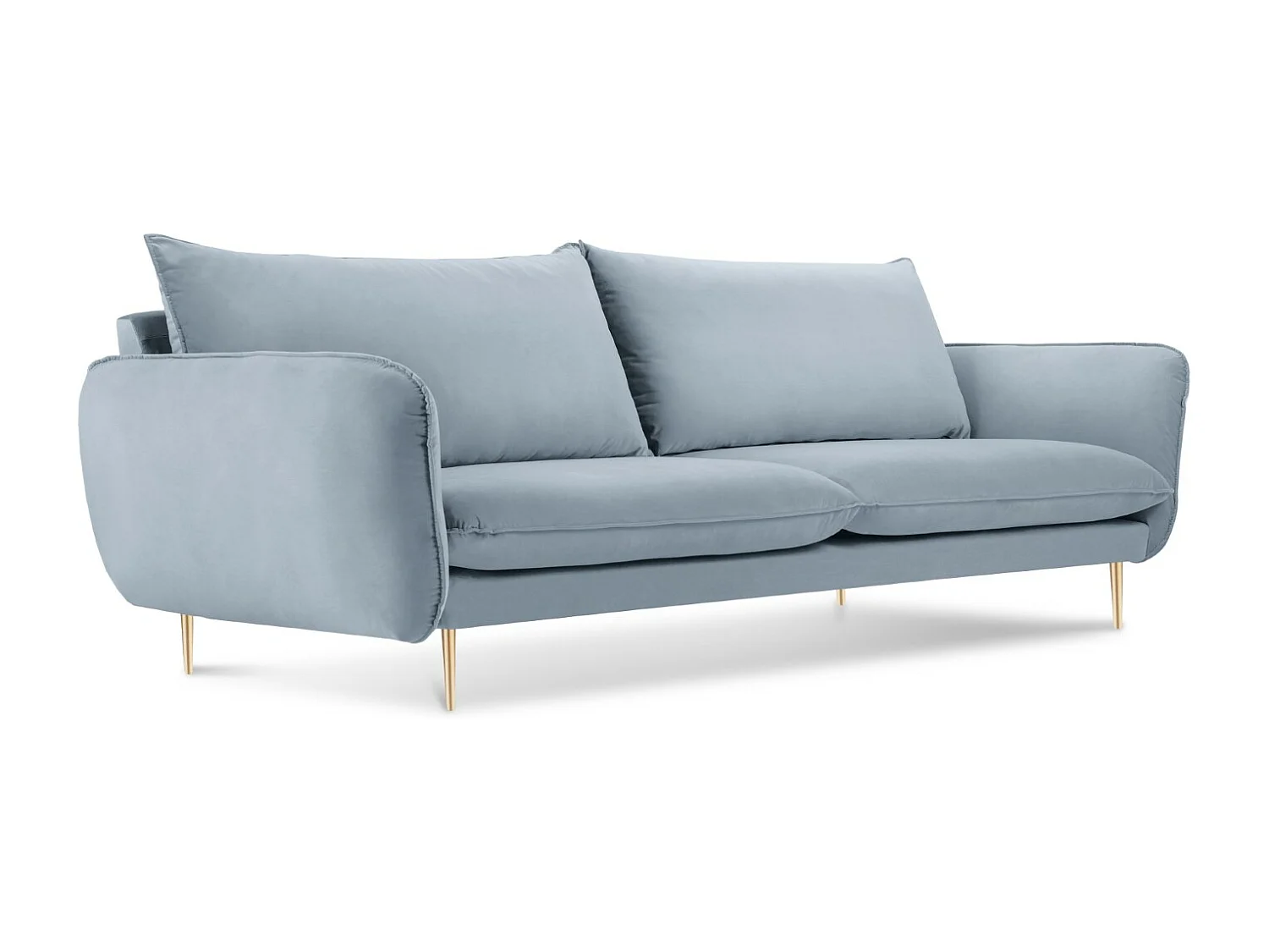 Cosmopolitan Design - Sofa, "Vienna" 3 miejsca welur, niebieski jasny - 200x92x95cm 3746139 - obrazek 1