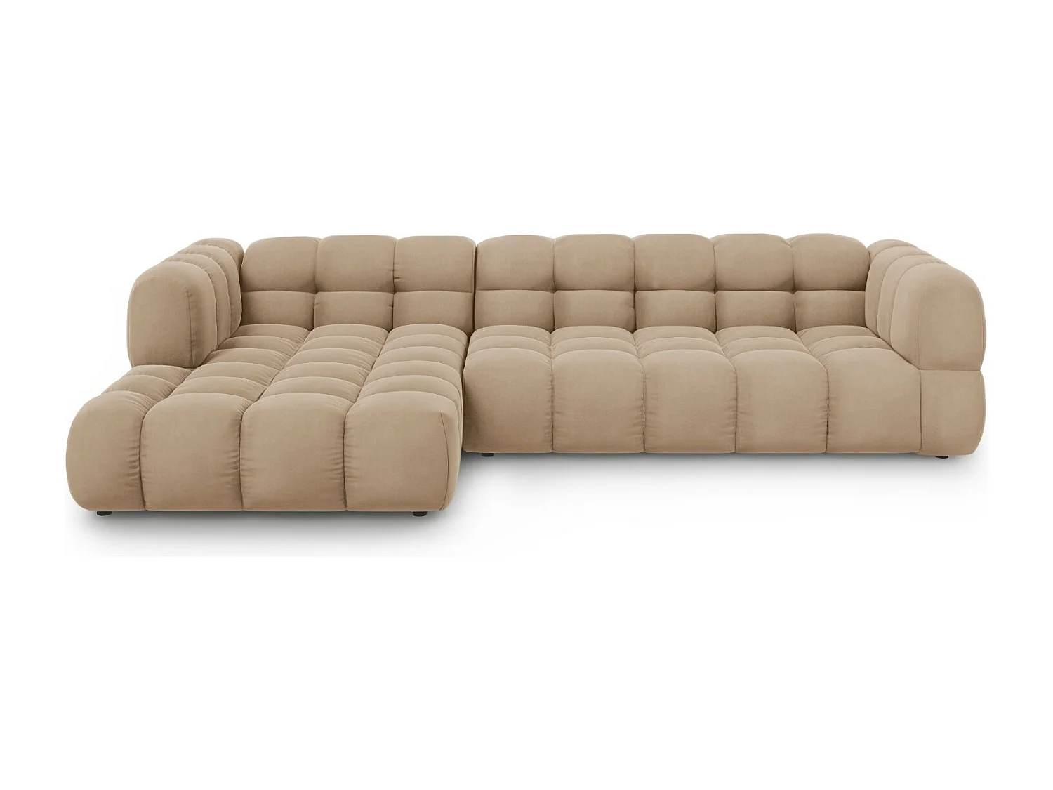 Cosmopolitan Design – Narożnik lewy panoramiczny, „Sky” 4 miejsca welur, piasek – 300x162x75cm 3746148