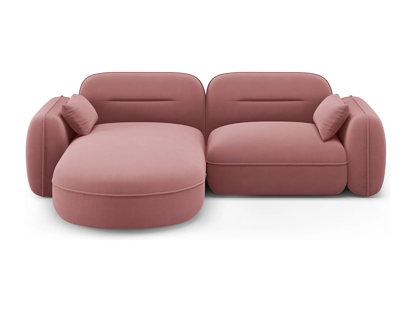 Cosmopolitan Design – Narożnik lewy panoramiczny, „Sydney” 3 miejsca welur, łosoś – 230x165x70cm 3746178