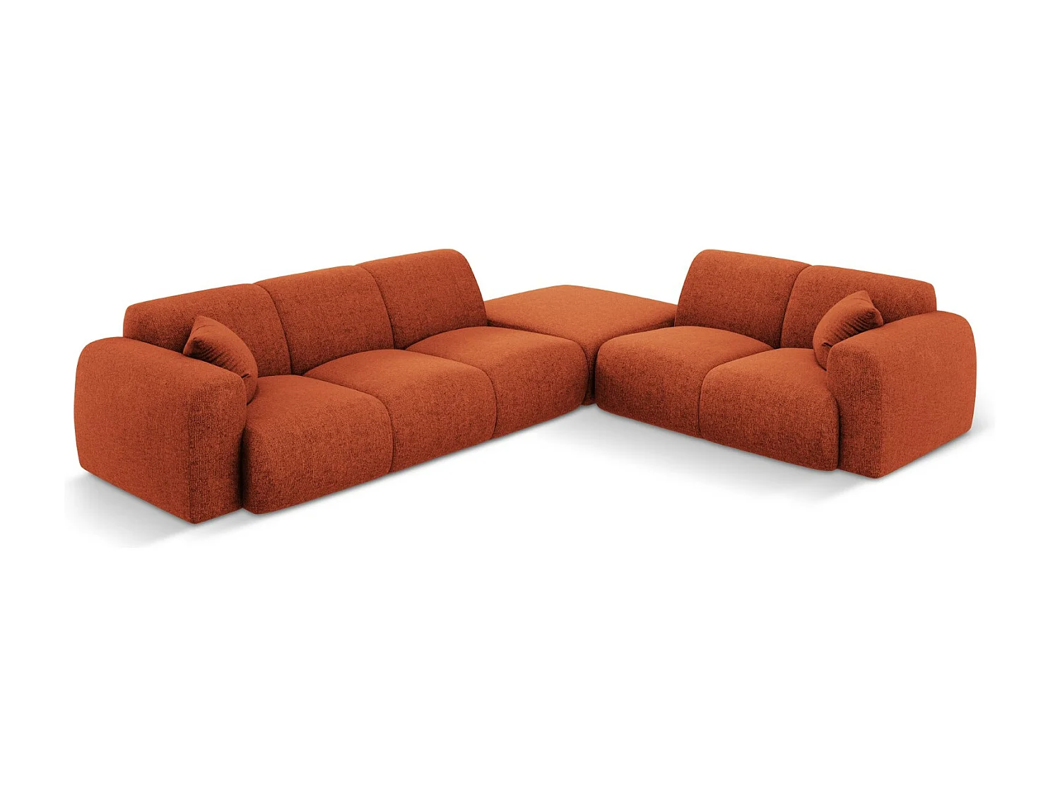 Cosmopolitan Design – Narożnik prawy, „Nolio” 4 miejsca szenil, terakota – 315x250x72cm 3746196