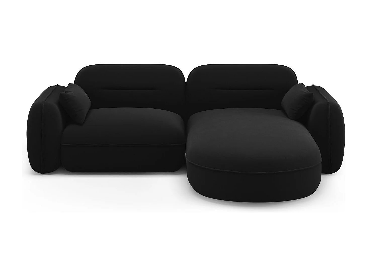 Cosmopolitan Design - Narożnik prawy panoramiczny, "Sydney" 3 miejsca welur, czarny - 230x165x70cm 3746208 - obrazek 1