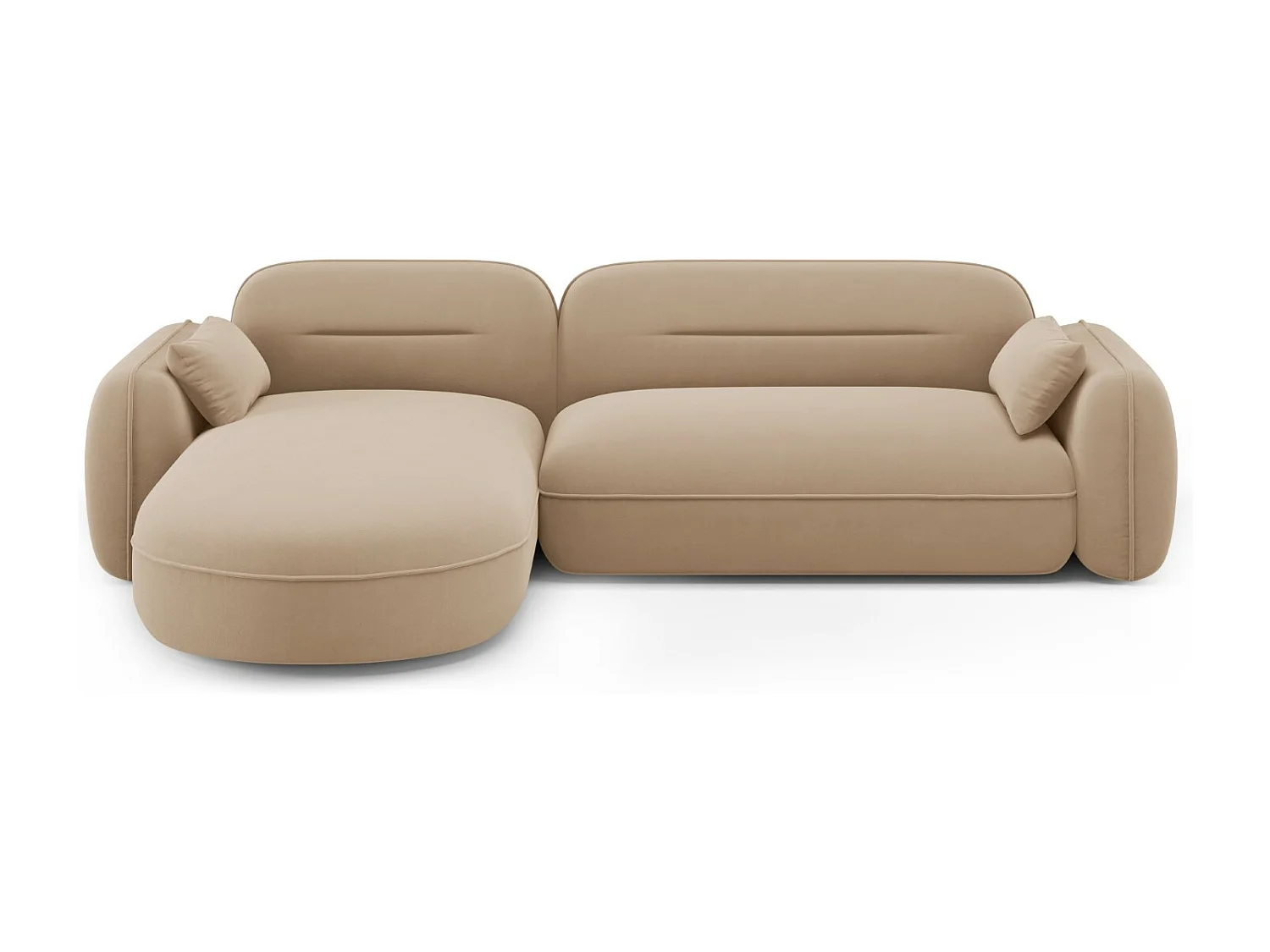 Cosmopolitan Design – Narożnik lewy panoramiczny, „Sydney” 4 miejsca welur, piasek – 275x165x70cm 3746210