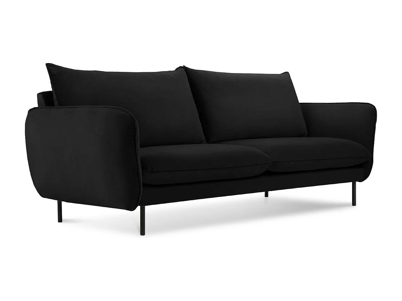 Cosmopolitan Design - Sofa, "Vienna" 2 miejsca welur, czarny - 160x92x95cm 3746214 - obrazek 1