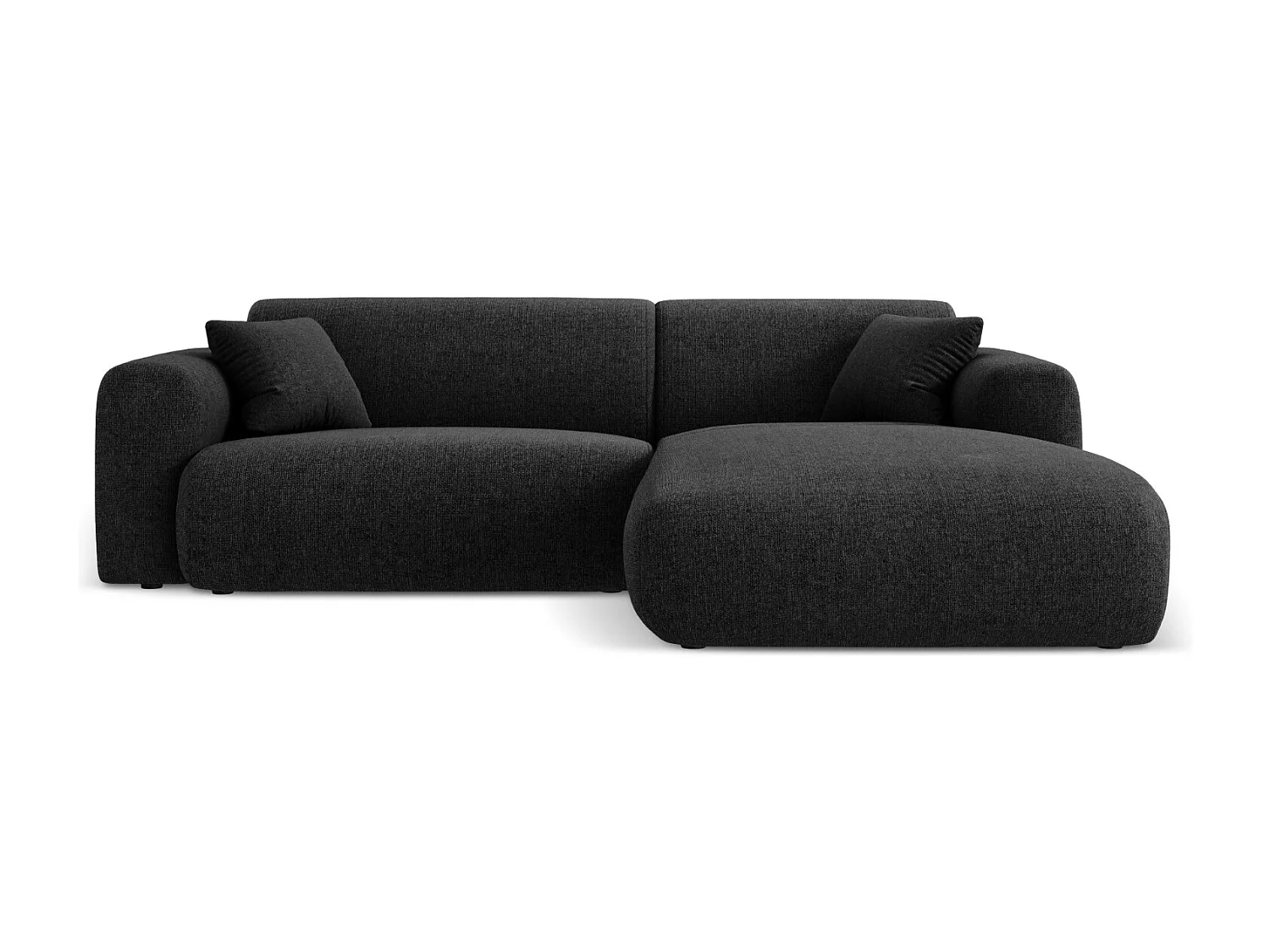 Cosmopolitan Design – Narożnik prawy, „Nolio” 4 miejsca szenil, czarny – 235x170x72cm 3746224