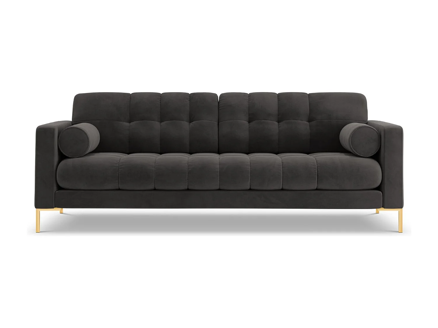 Cosmopolitan Design - Sofa, "Bali" 3 miejsca welur, szary ciemny - 177x92x75cm 3746247 - obrazek 1