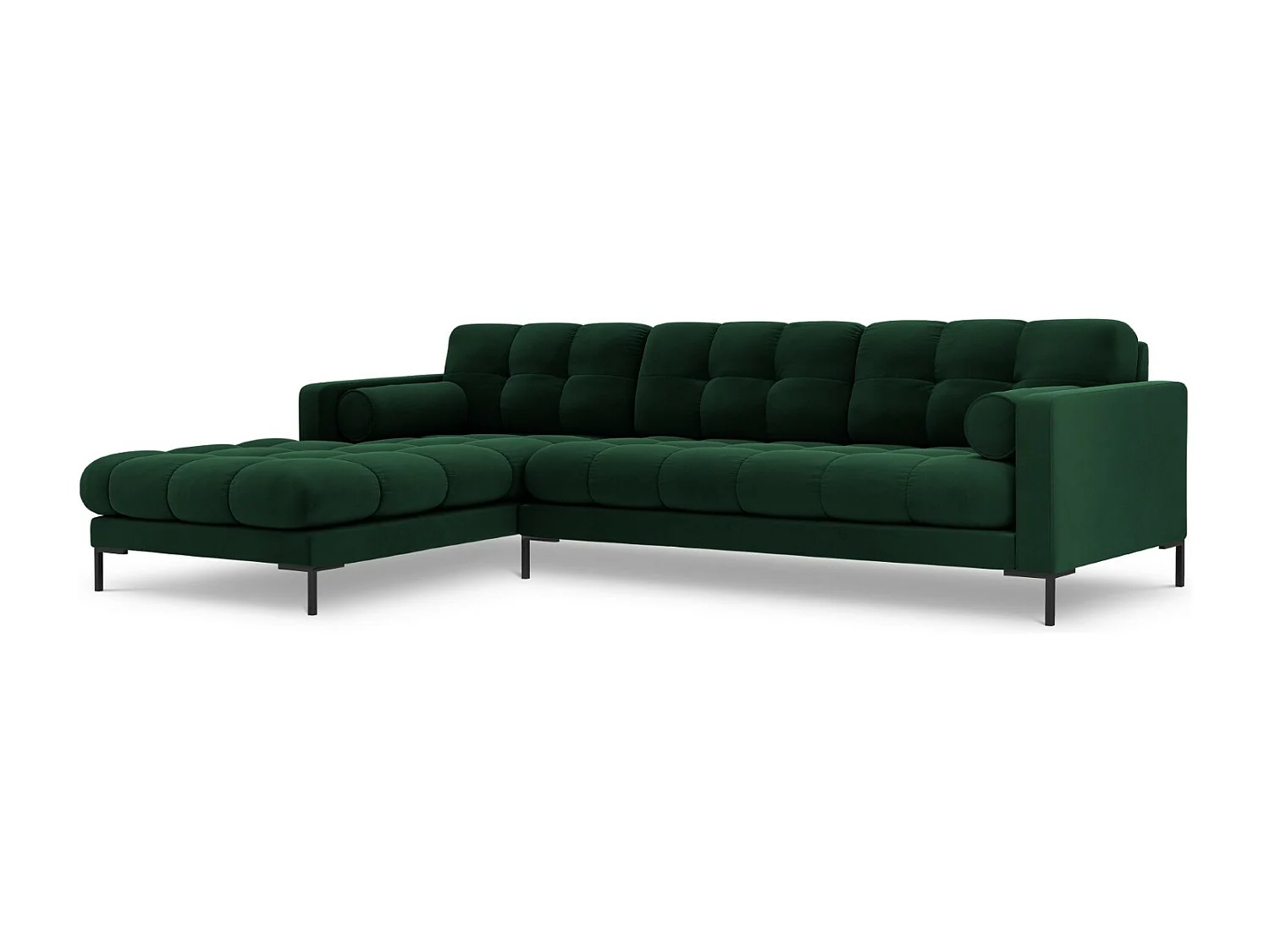 Cosmopolitan Design - Narożnik lewy, "Bali" 5 miejsc welur, zielony butelkowy - 293x185x75cm 3746249 - obrazek 1