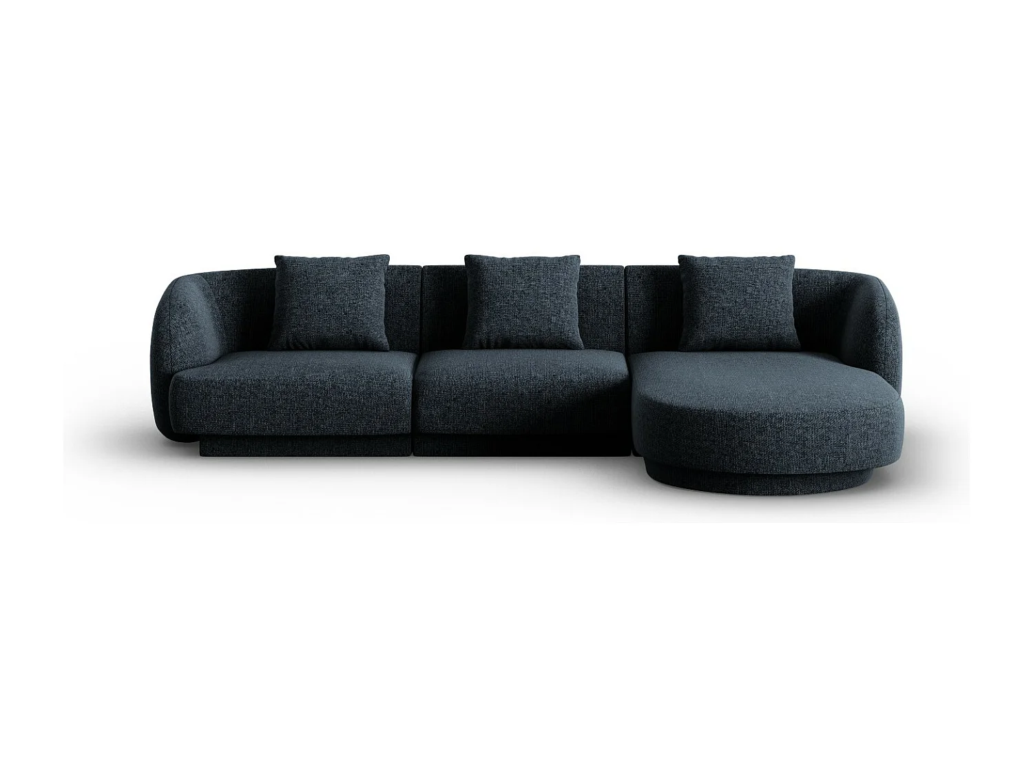 Cosmopolitan Design – Narożnik prawy, „Tulum” 4 miejsca szenil, błękit królewski – 255x156x70cm 3746257
