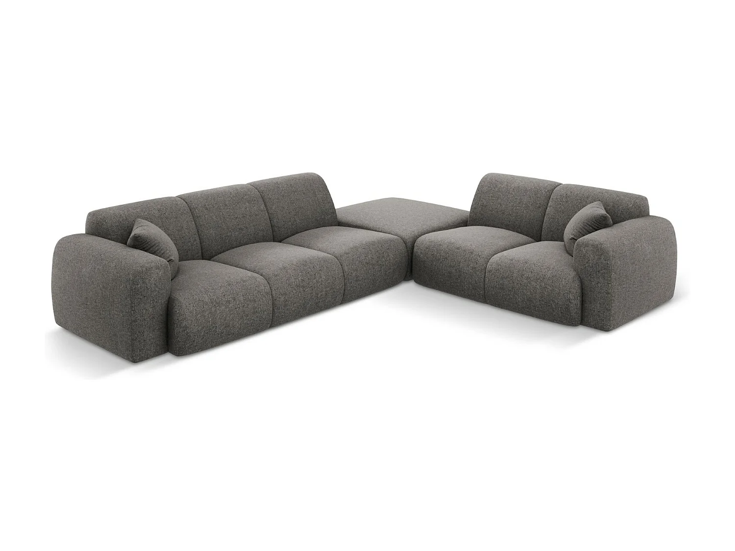 Cosmopolitan Design – Narożnik prawy, „Nolio” 4 miejsca szenil, szary – 315x250x72cm 3746268