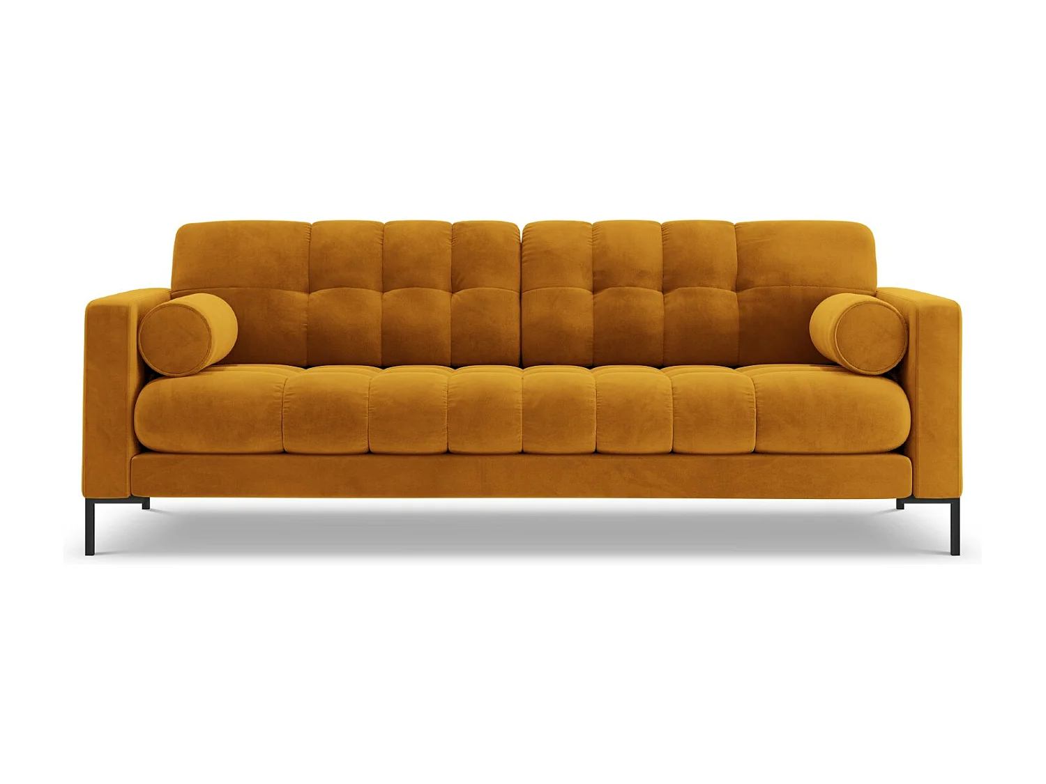 Cosmopolitan Design - Sofa, "Bali" 3 miejsca welur, żółty - 177x92x75cm 3746275 - obrazek 1