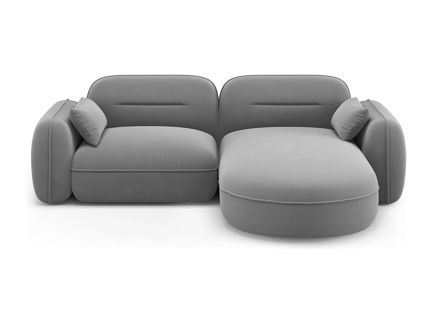 Cosmopolitan Design - Narożnik prawy panoramiczny, "Sydney" 3 miejsca welur, szary jasny - 230x165x70cm 3746281 - obrazek 1