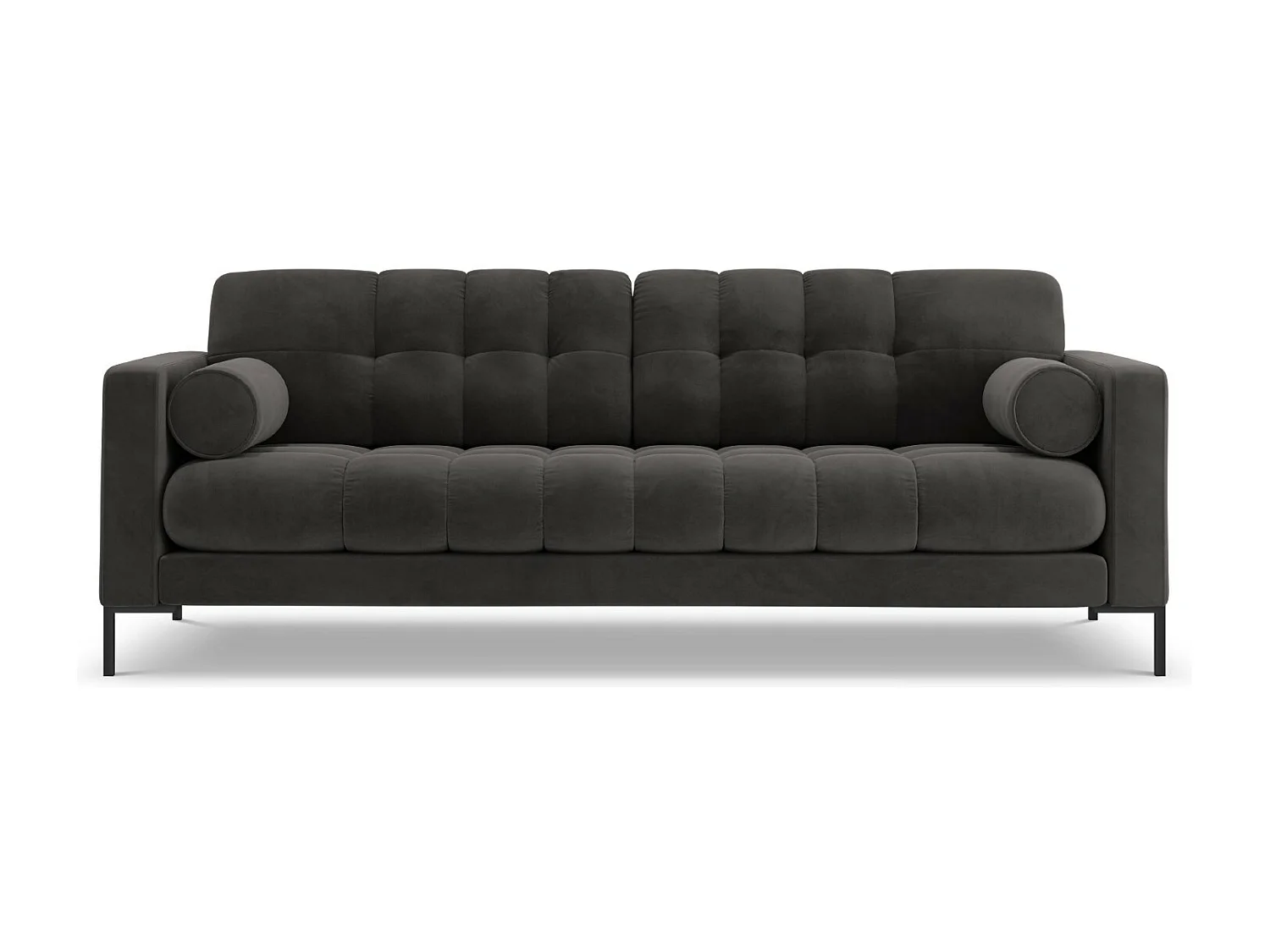 Cosmopolitan Design - Sofa, "Bali" 3 miejsca welur, szary ciemny - 177x92x75cm 3746290 - obrazek 1