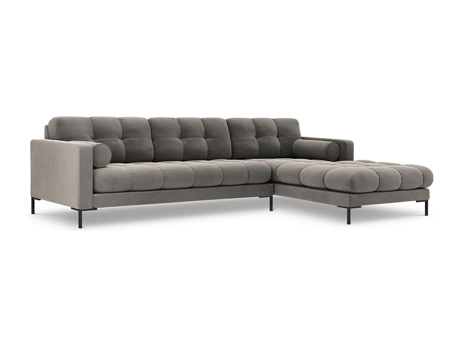 Cosmopolitan Design - Narożnik prawy, "Bali" 5 miejsc welur, szary jasny - 293x185x75cm 3746293 - obrazek 1