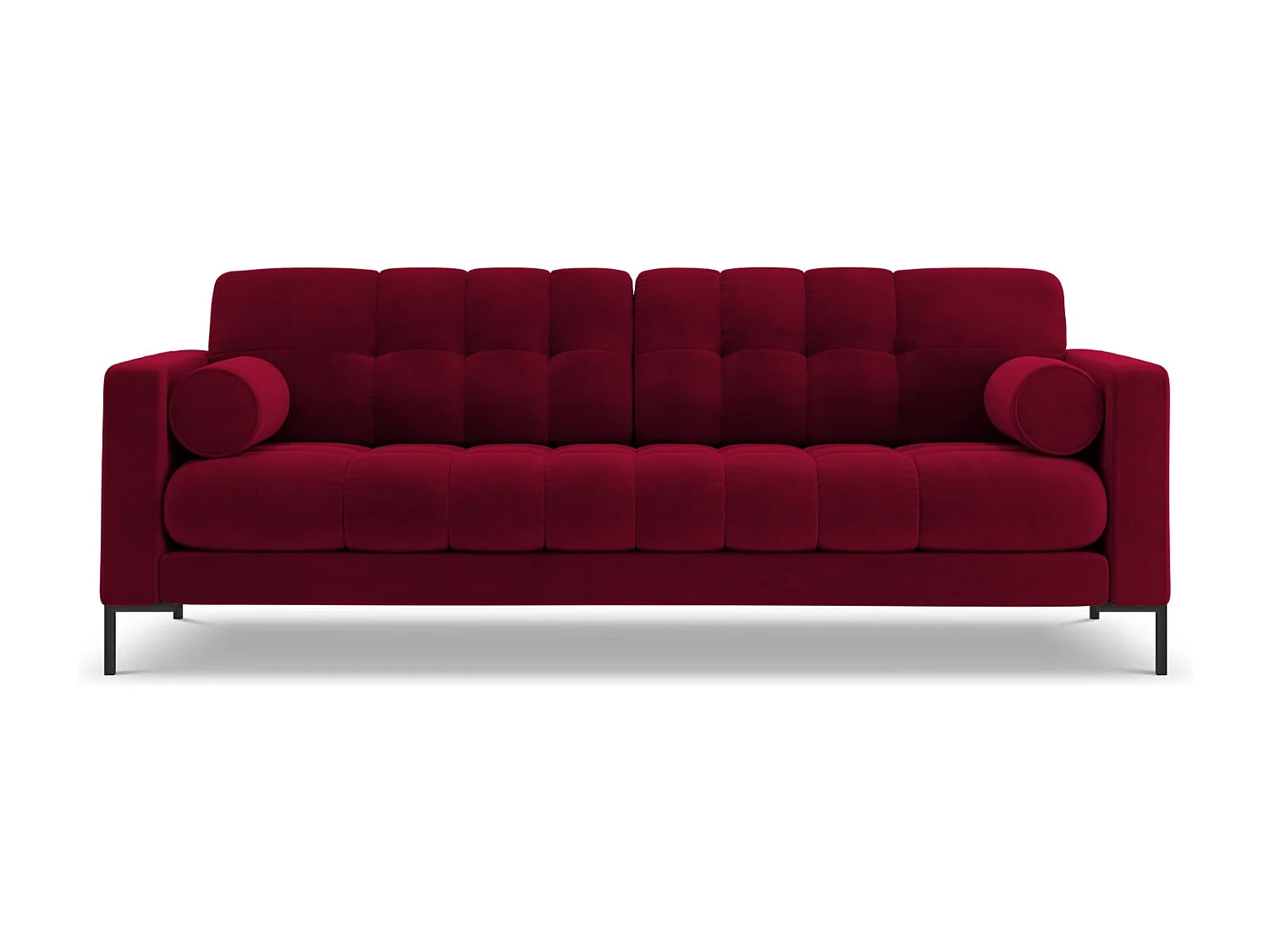 Cosmopolitan Design - Sofa, "Bali" 4 miejsca welur, czerwony - 217x92x75cm 3746299 - obrazek 1