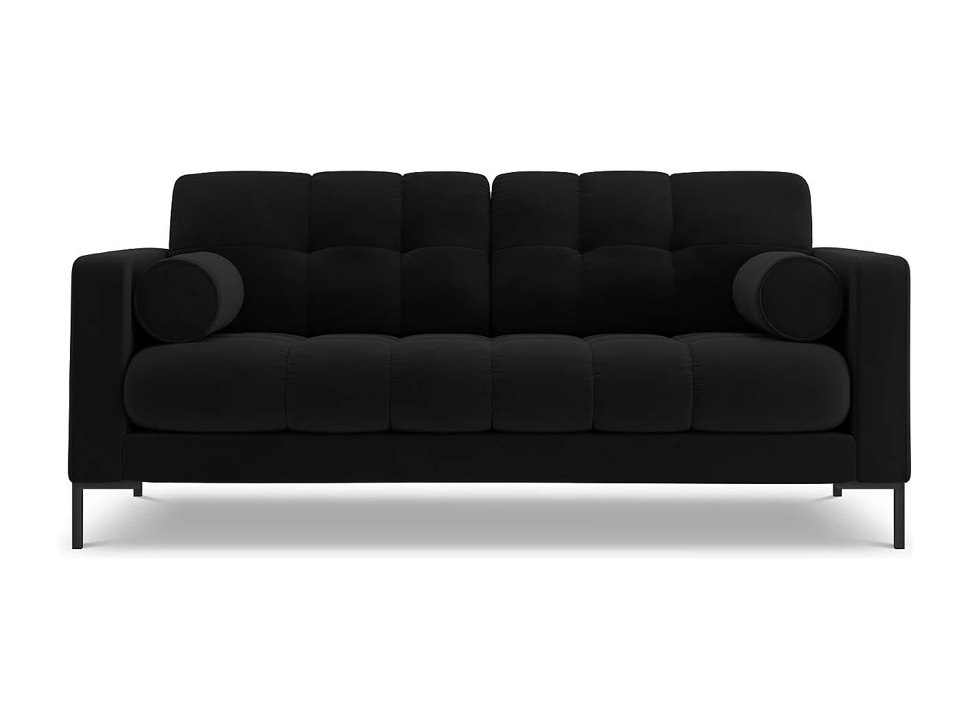 Cosmopolitan Design - Sofa, "Bali" 2 miejsca welur, czarny - 152x92x75cm 3746304 - obrazek 1