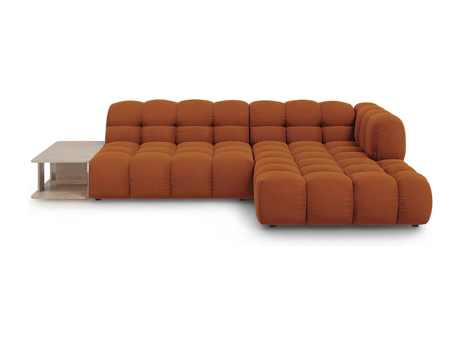 Cosmopolitan Design - Narożnik prawy panoramiczny, "Sky" 4 miejsca welur, terakota - 297x162x75cm 3746323 - obrazek 1