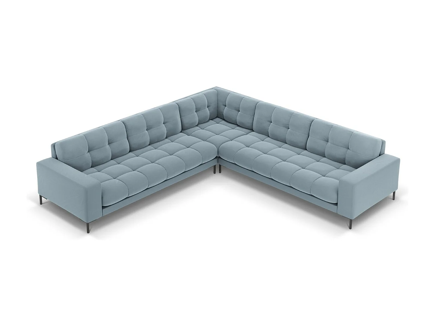 Cosmopolitan Design - Narożnik symetryczny, "Bali" 6 miejsc welur, niebieski jasny - 256x256x75cm 3746331 - obrazek 1