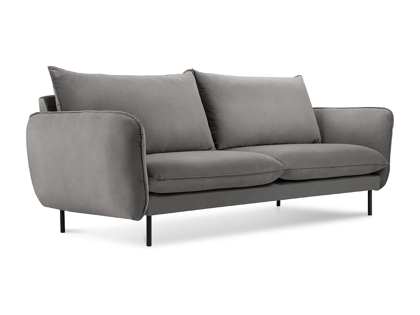 Cosmopolitan Design - Sofa, "Vienna" 2 miejsca welur, szary jasny - 160x92x95cm 3746339 - obrazek 1