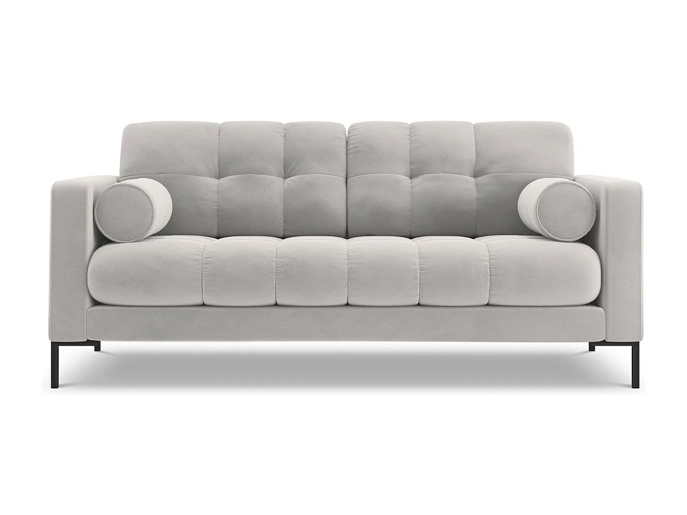 Cosmopolitan Design - Sofa, "Bali" 2 miejsca welur, srebrny - 152x92x75cm 3746402 - obrazek 1