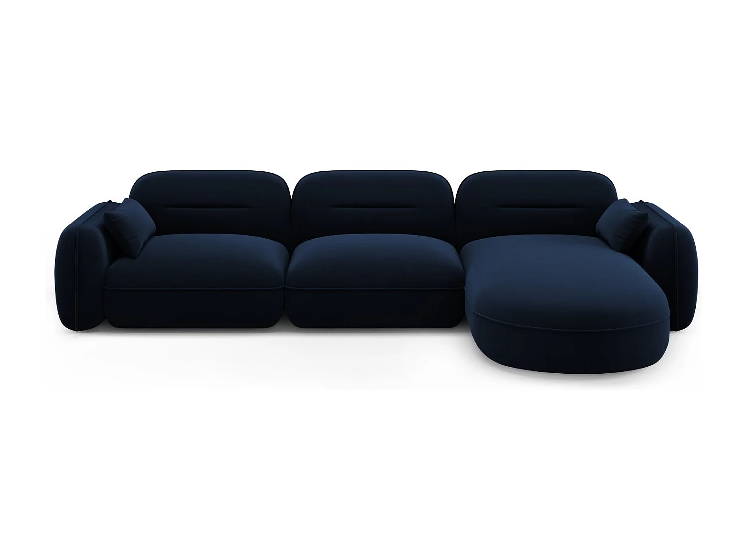 Cosmopolitan Design - Narożnik prawy panoramiczny, "Sydney" 4 miejsca welur, błękit królewski - 320x165x70cm 3746413 - obrazek 1