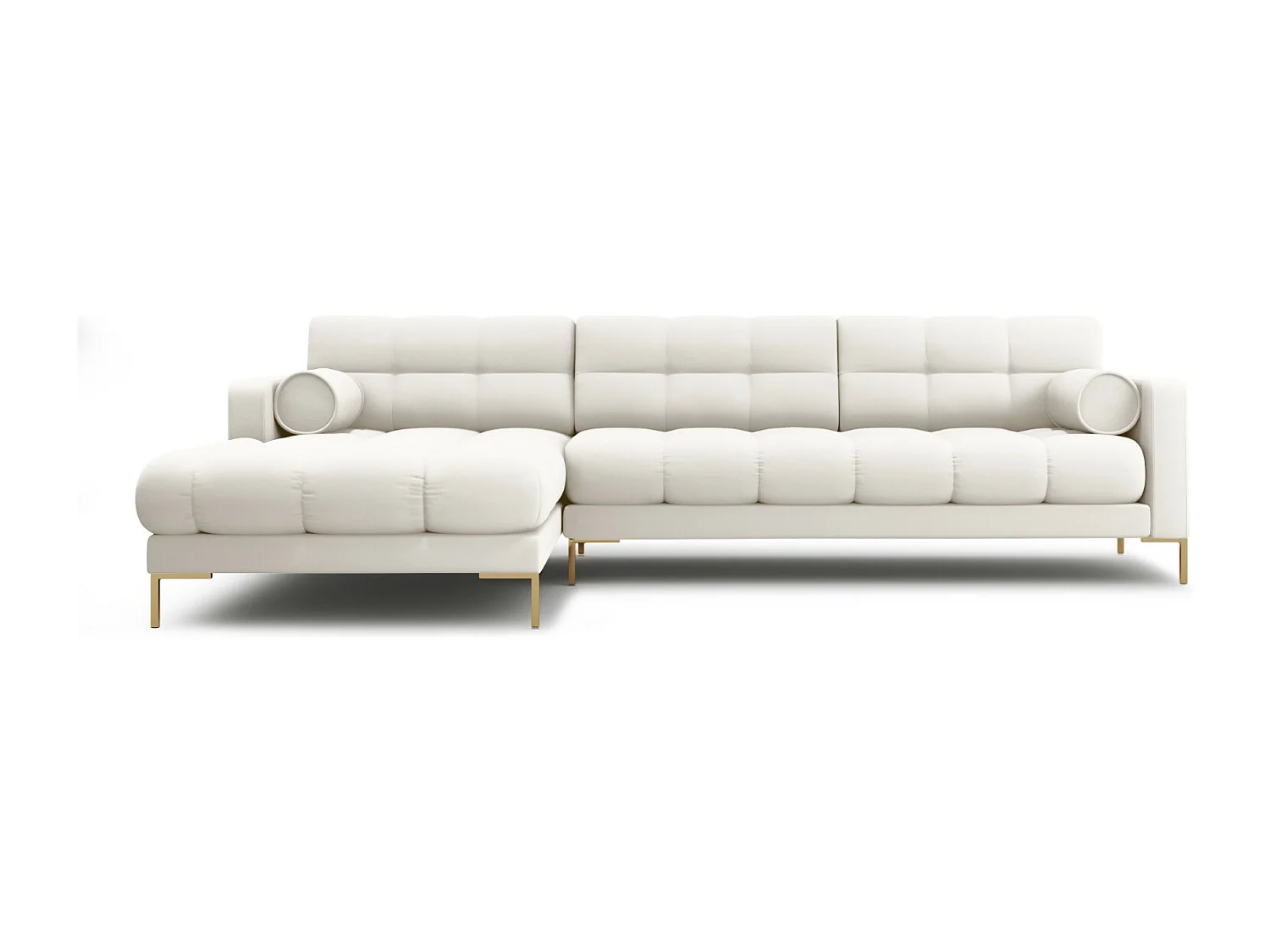 Cosmopolitan Design – Narożnik lewy, „Bali” 5 miejsc tkanina strukturalna, beż jasny – 293x185x75cm 3746421