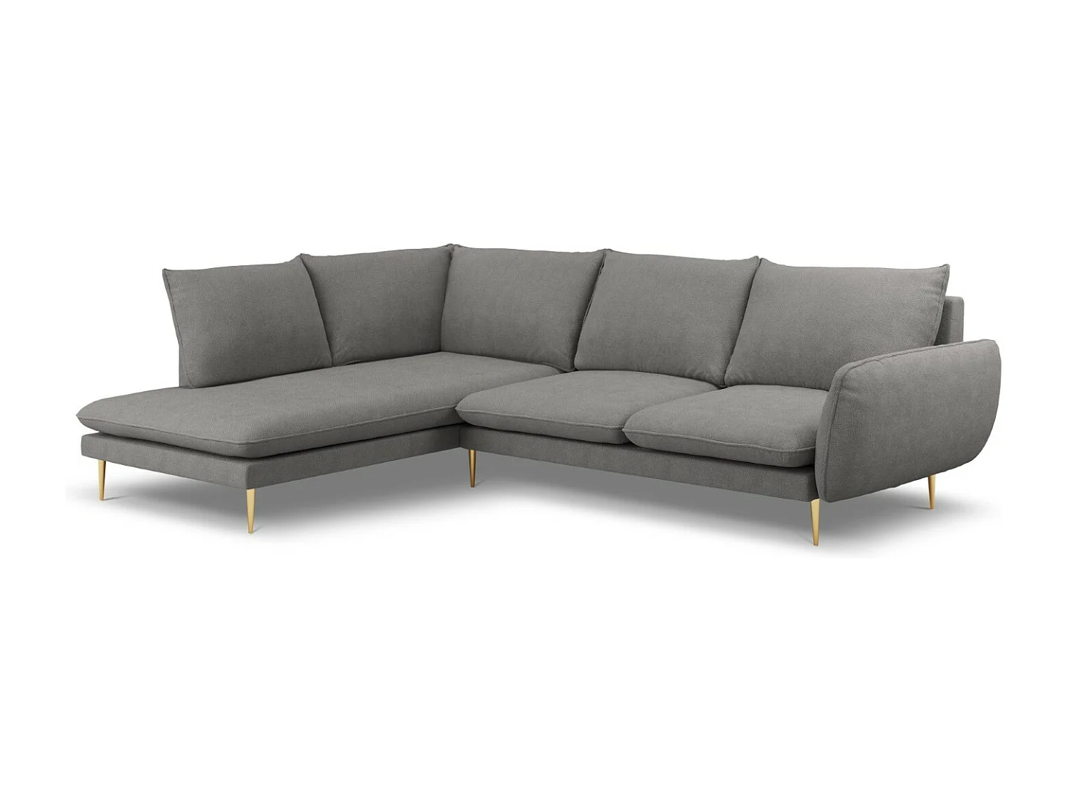 Cosmopolitan Design - Narożnik lewy, "Vienna" 6 miejsc tkanina strukturalna, szary ciemny - 275x185x95cm 3746453 - obrazek 1