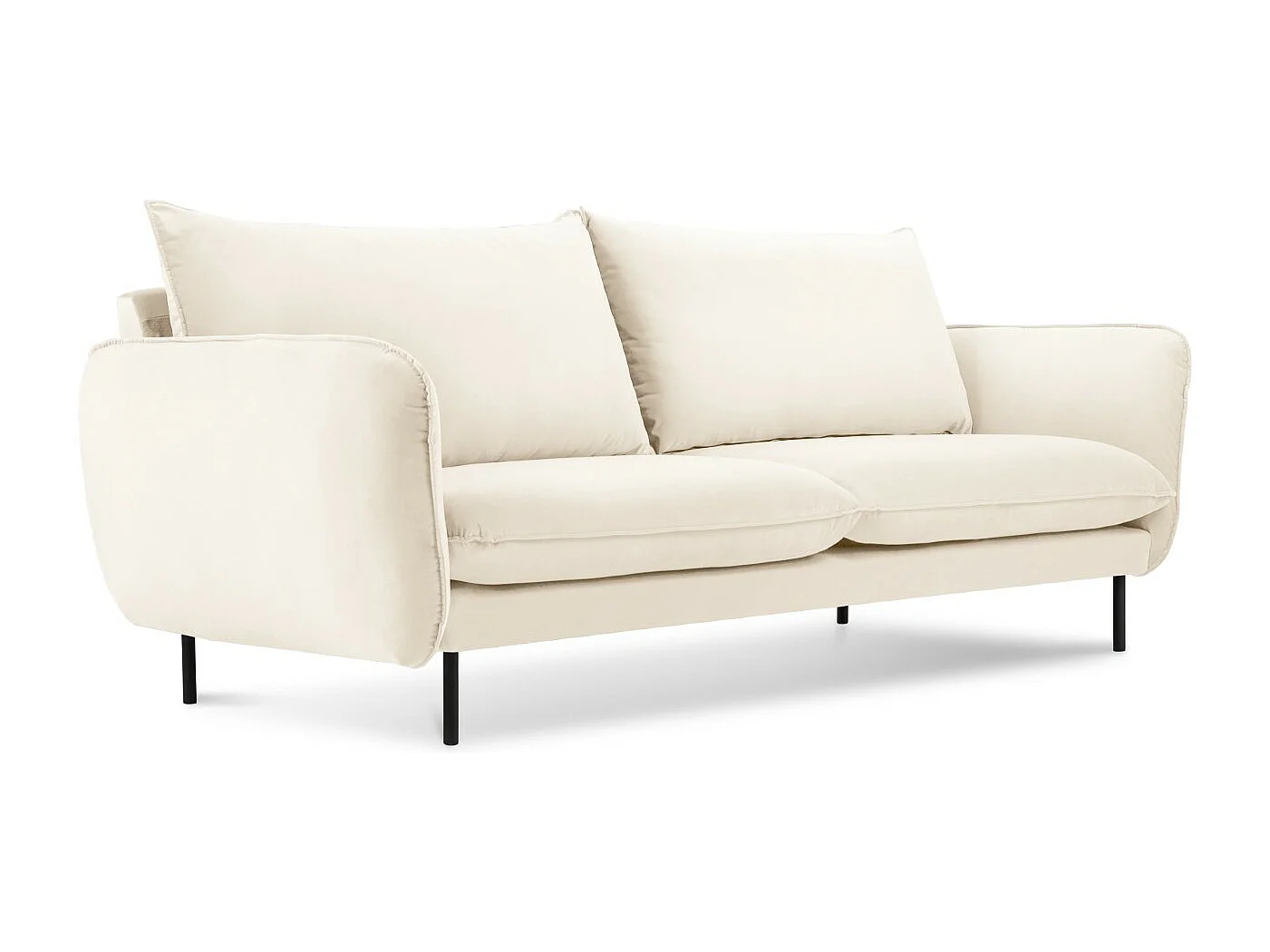 Cosmopolitan Design - Sofa, "Vienna" 2 miejsca welur, beż jasny - 160x92x95cm 3746457 - obrazek 1