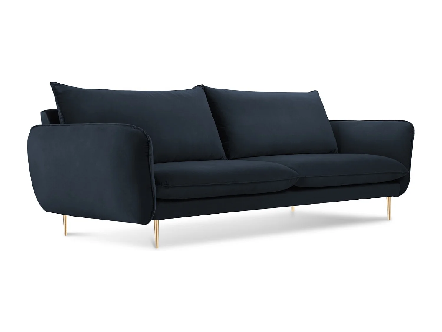 Cosmopolitan Design - Sofa, "Vienna" 4 miejsca welur, niebieski ciemny - 230x92x95cm 3746491 - obrazek 1