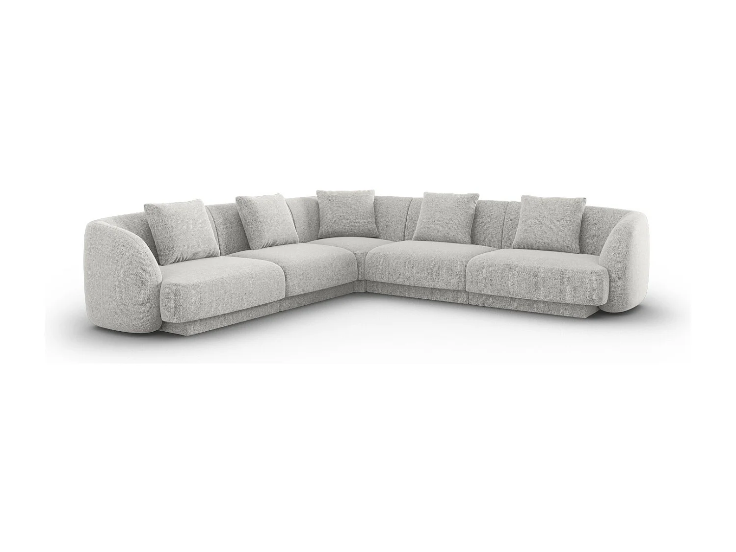 Cosmopolitan Design - Narożnik symetryczny, "Tulum" 5 miejsc szenil, szary jasny - 255x255x70cm 3746498 - obrazek 1