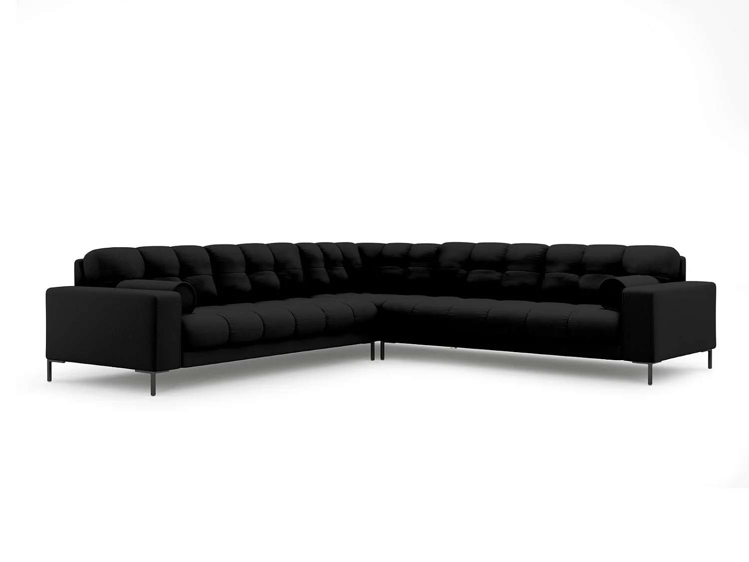 Cosmopolitan Design - Narożnik symetryczny, "Bali" 6 miejsc tkanina strukturalna, czarny - 256x256x75cm 3746511 - obrazek 1