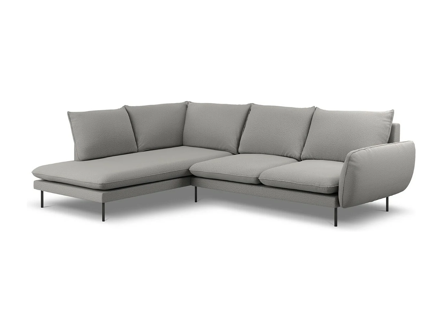 Cosmopolitan Design - Narożnik lewy, "Vienna" 6 miejsc boucle, szary - 275x185x95cm 3746519 - obrazek 1