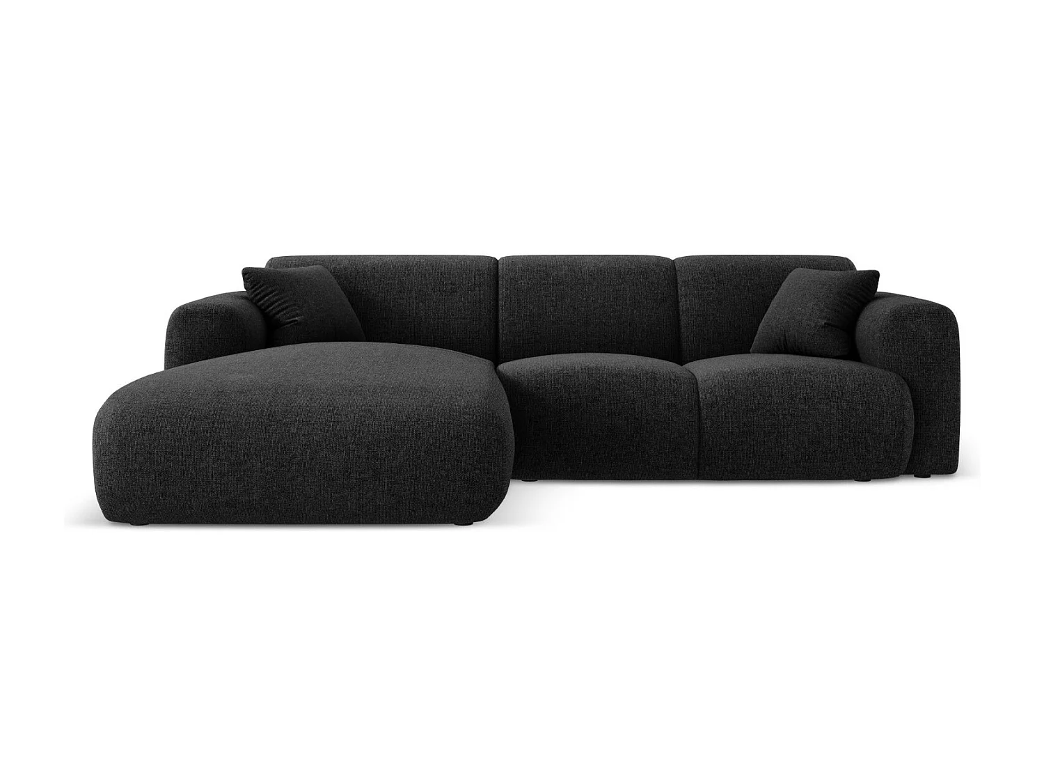 Cosmopolitan Design - Narożnik lewy, "Nolio" 4 miejsca szenil, czarny - 260x170x72cm 3746527 - obrazek 1