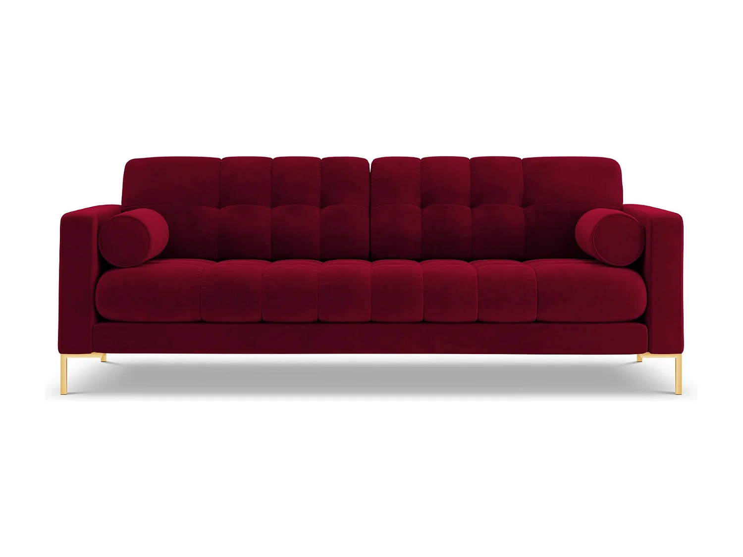 Cosmopolitan Design - Sofa, "Bali" 3 miejsca welur, czerwony - 177x92x75cm 3746538 - obrazek 1