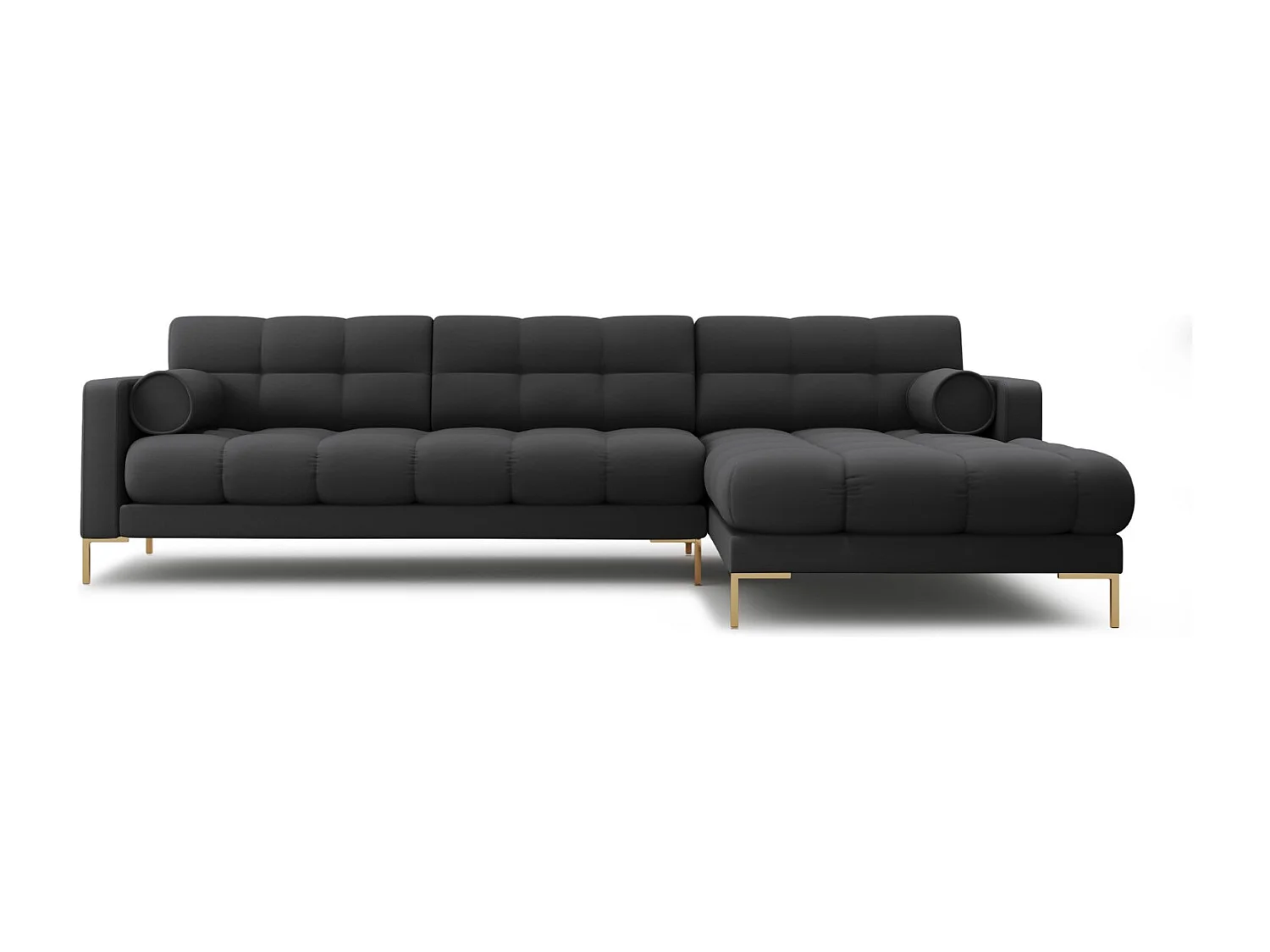 Cosmopolitan Design - Narożnik prawy, "Bali" 5 miejsc tkanina strukturalna, szary ciemny - 293x185x75cm 3746551 - obrazek 1