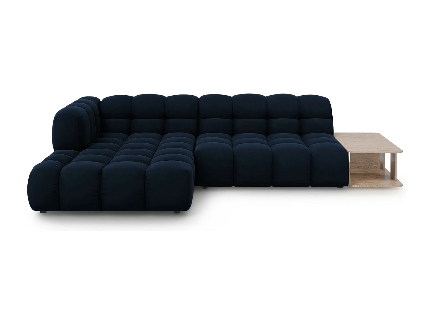 Cosmopolitan Design – Narożnik lewy panoramiczny, „Sky” 4 miejsca welur, błękit królewski – 297x162x75cm 3746561