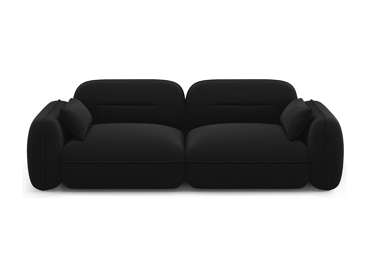 Cosmopolitan Design - Sofa modułowa, "Sydney" 3 miejsca welur, czarny - 230x90x70cm 3746568 - obrazek 1