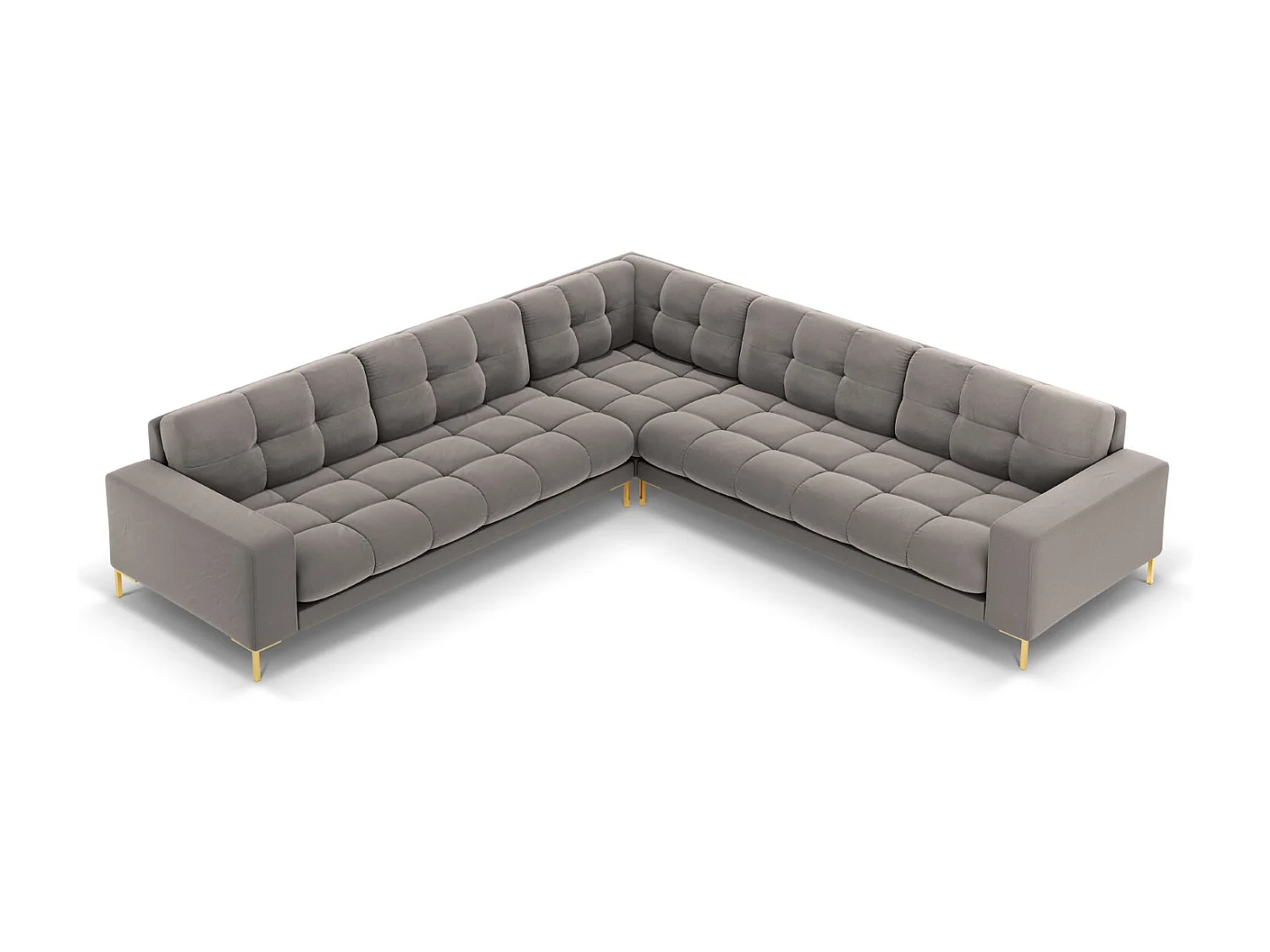 Cosmopolitan Design - Narożnik symetryczny, "Bali" 6 miejsc welur, szary jasny - 256x256x75cm 3746570 - obrazek 1