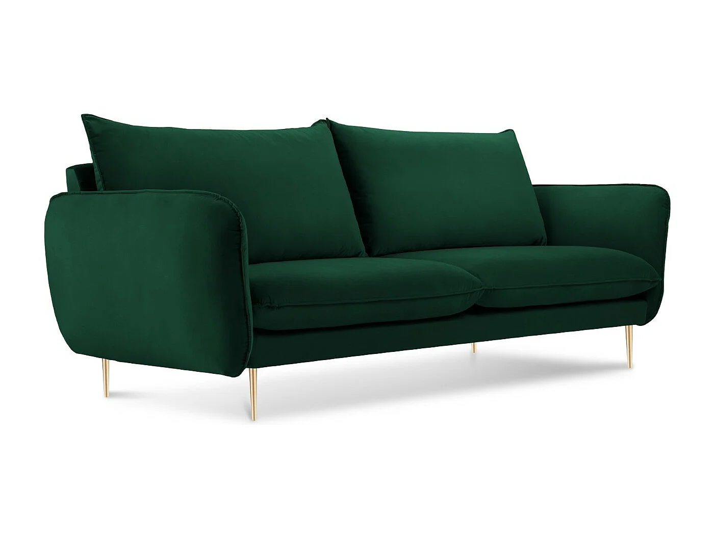 Cosmopolitan Design - Sofa, "Vienna" 2 miejsca welur, zielony butelkowy - 160x92x95cm 3746584 - obrazek 1
